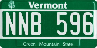 VT license plate NNB596