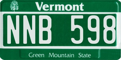 VT license plate NNB598