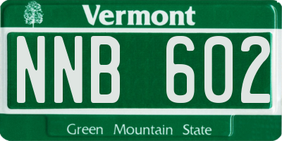 VT license plate NNB602