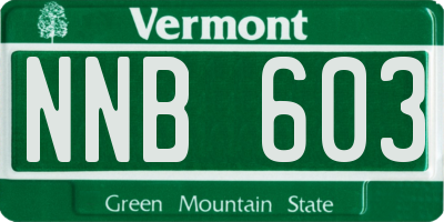 VT license plate NNB603