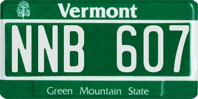 VT license plate NNB607