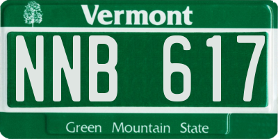 VT license plate NNB617