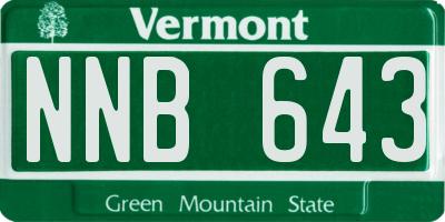 VT license plate NNB643