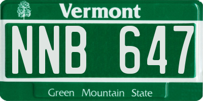 VT license plate NNB647