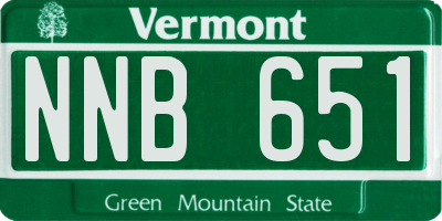 VT license plate NNB651
