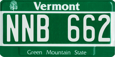 VT license plate NNB662