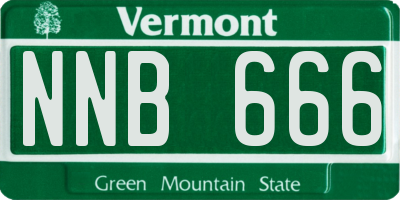 VT license plate NNB666
