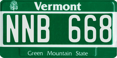 VT license plate NNB668