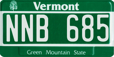 VT license plate NNB685