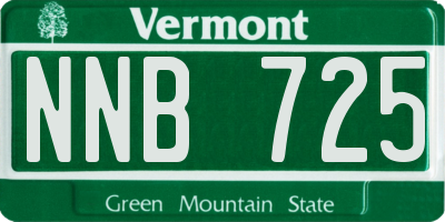 VT license plate NNB725