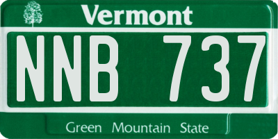 VT license plate NNB737