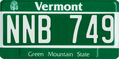 VT license plate NNB749