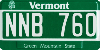 VT license plate NNB760
