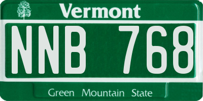 VT license plate NNB768