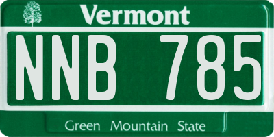VT license plate NNB785