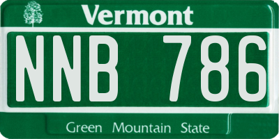 VT license plate NNB786