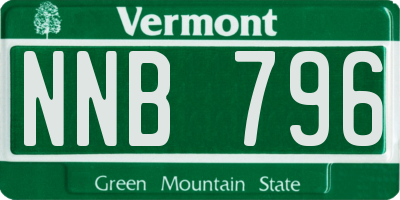 VT license plate NNB796