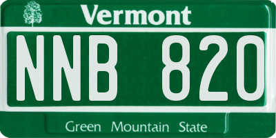 VT license plate NNB820