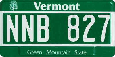 VT license plate NNB827