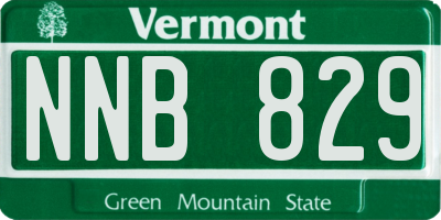 VT license plate NNB829