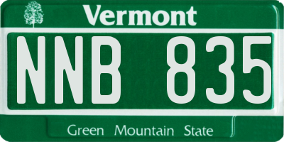 VT license plate NNB835
