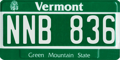VT license plate NNB836