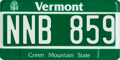 VT license plate NNB859