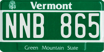 VT license plate NNB865