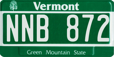 VT license plate NNB872