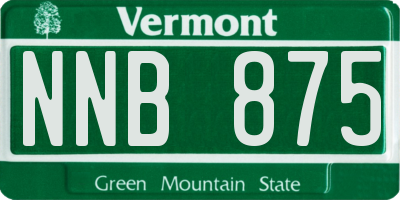 VT license plate NNB875