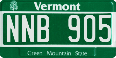 VT license plate NNB905
