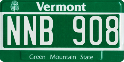 VT license plate NNB908