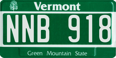VT license plate NNB918
