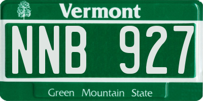VT license plate NNB927