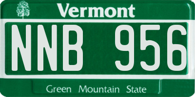 VT license plate NNB956