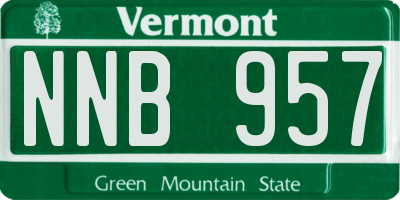 VT license plate NNB957