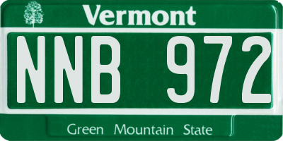 VT license plate NNB972