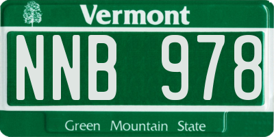 VT license plate NNB978