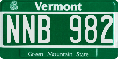 VT license plate NNB982