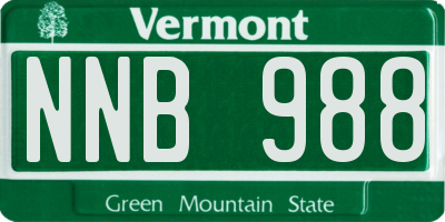 VT license plate NNB988