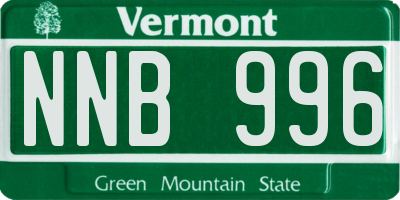 VT license plate NNB996