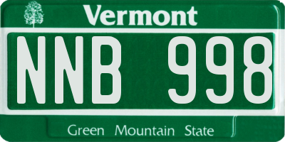 VT license plate NNB998