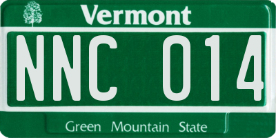 VT license plate NNC014
