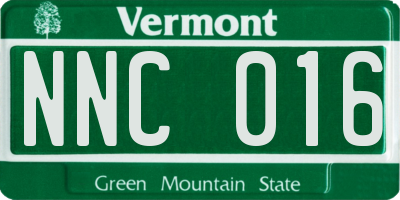 VT license plate NNC016