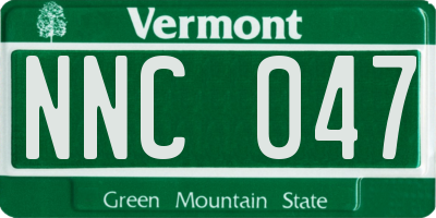VT license plate NNC047