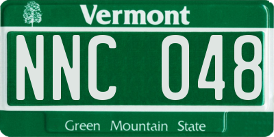 VT license plate NNC048