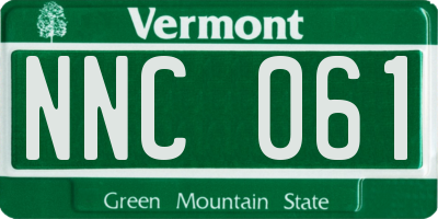 VT license plate NNC061