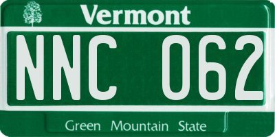 VT license plate NNC062