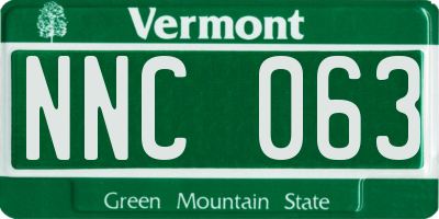 VT license plate NNC063