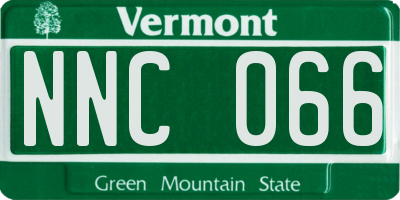 VT license plate NNC066
